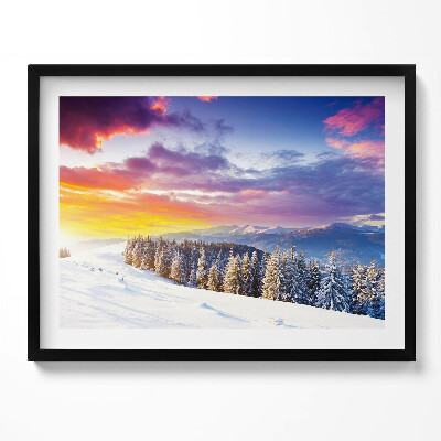 Obraz z ramką Zimowy górski krajobraz