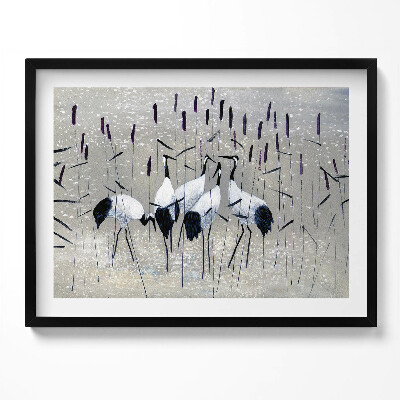 Obraz z ramką Żurawie w trzcinie