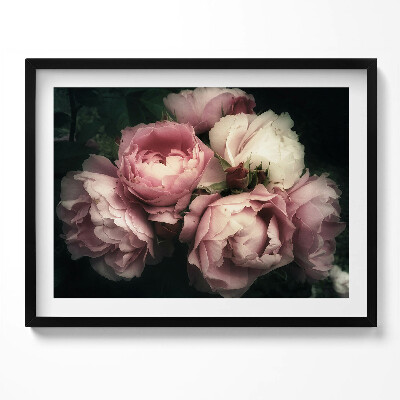 Obraz z ramką bukiet różowych róż vintage