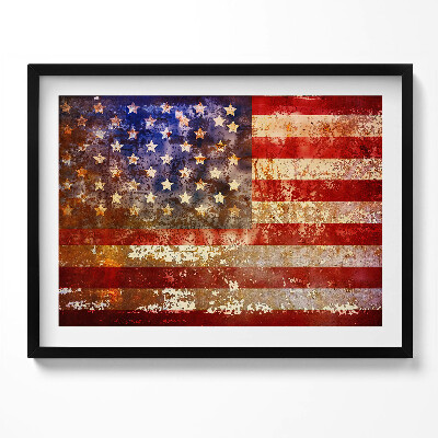 Obraz z ramką Flaga USA w stylu vintage