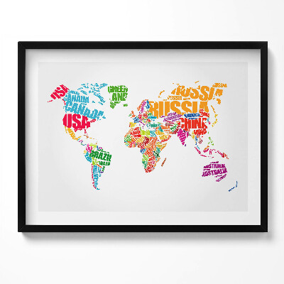 Obraz z ramką Mapa świata