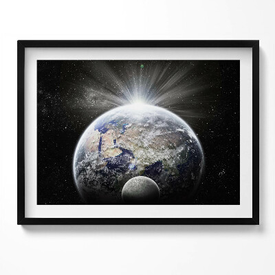 Obraz z ramką Widok Ziemi i Księżyca