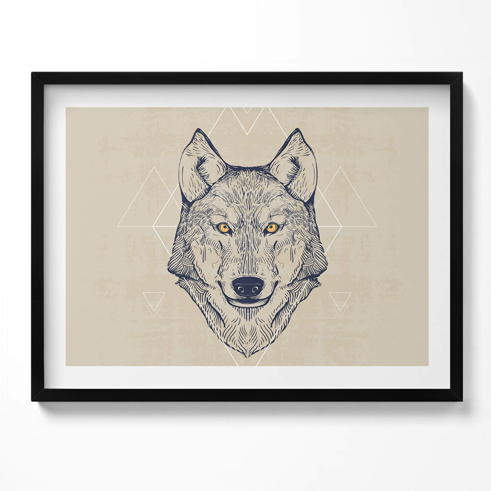Obraz z ramką Głowa wilka