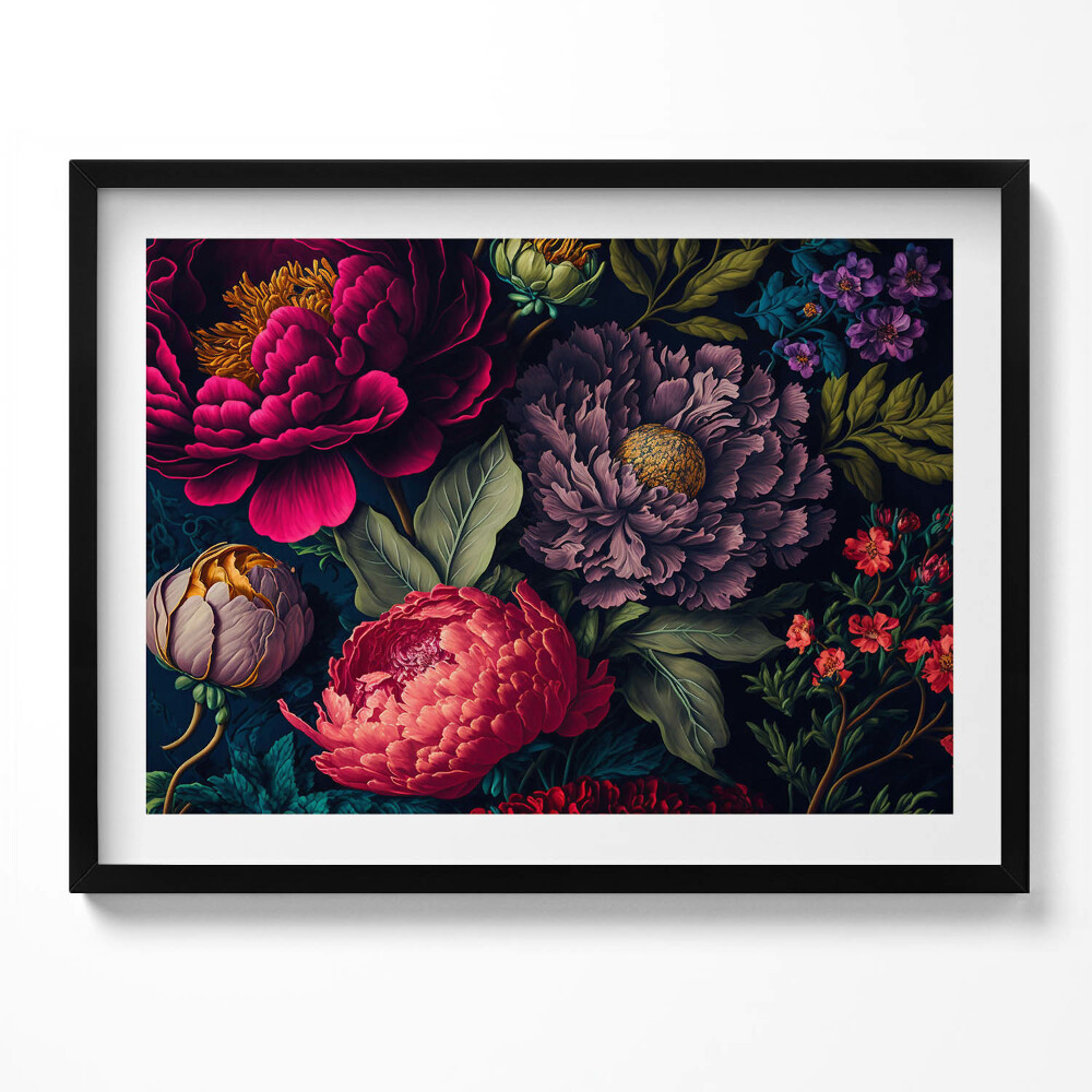 Obraz z ramką Vintage bukiet kwiatów botanicznych