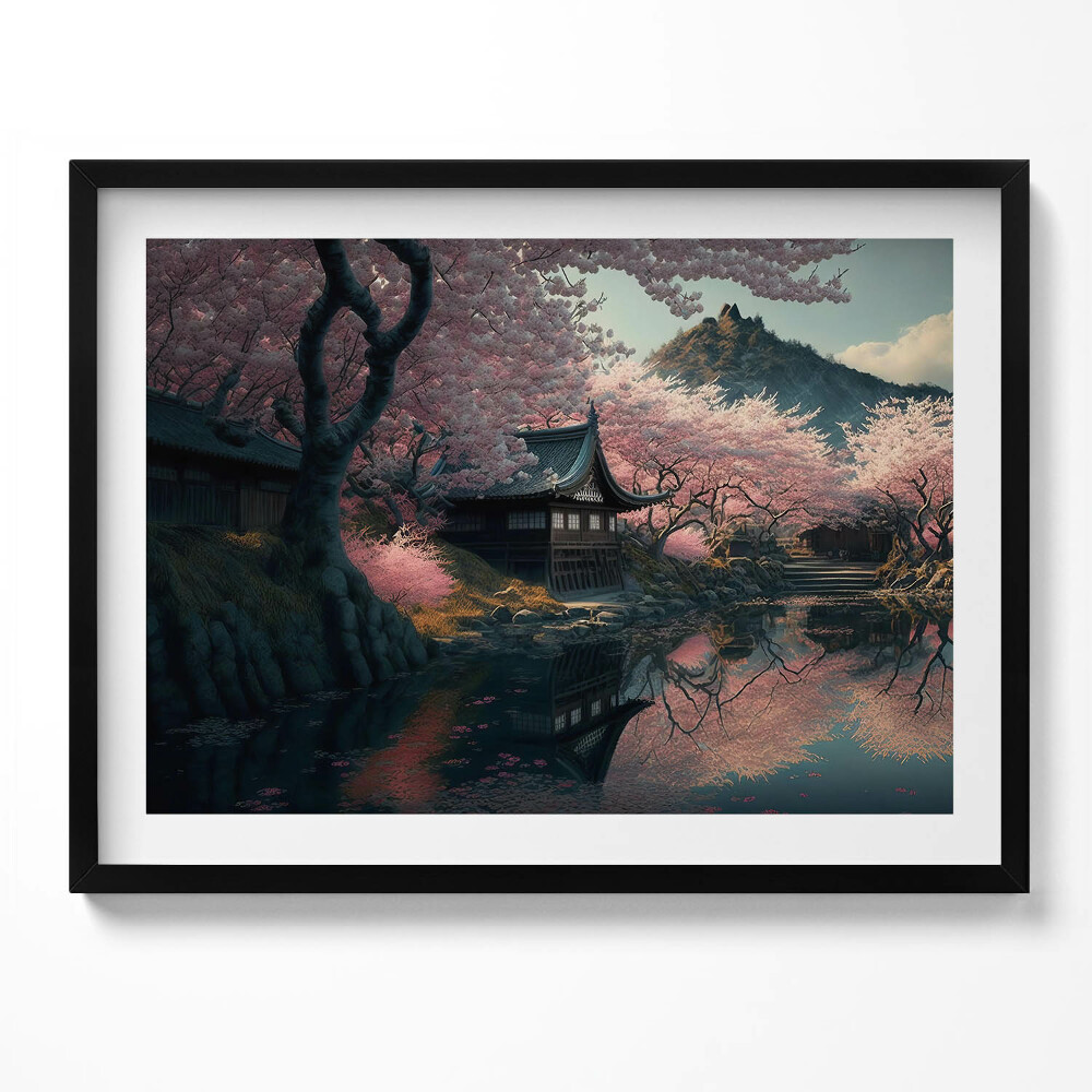 Obraz z ramką Piękny azjatycki kwiat wiśni