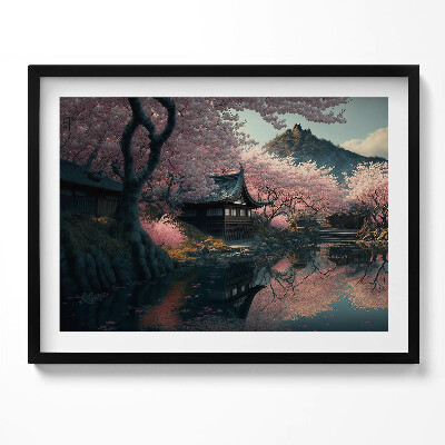 Obraz z ramką Piękny azjatycki kwiat wiśni