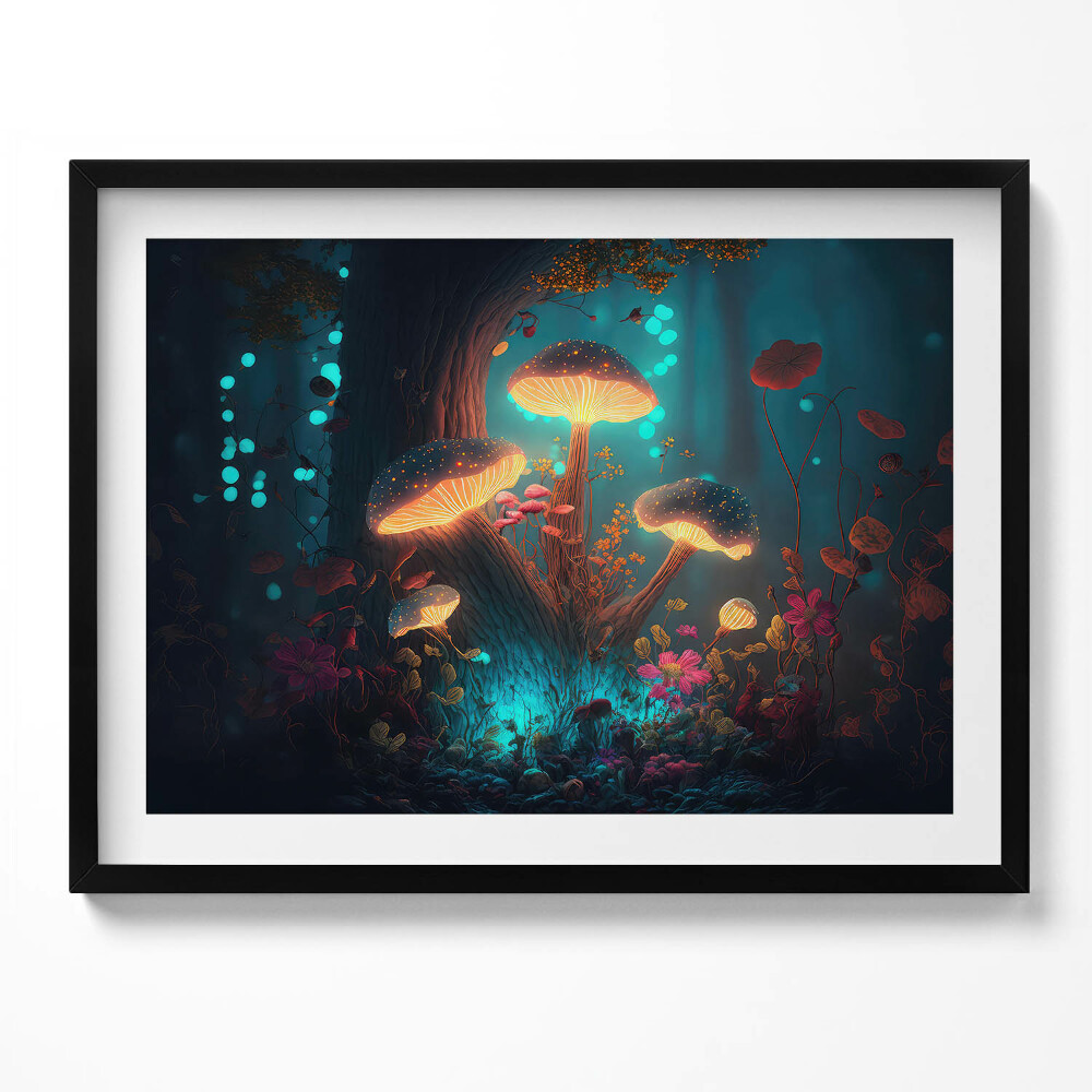 Obraz z ramką Las i magiczne grzyby