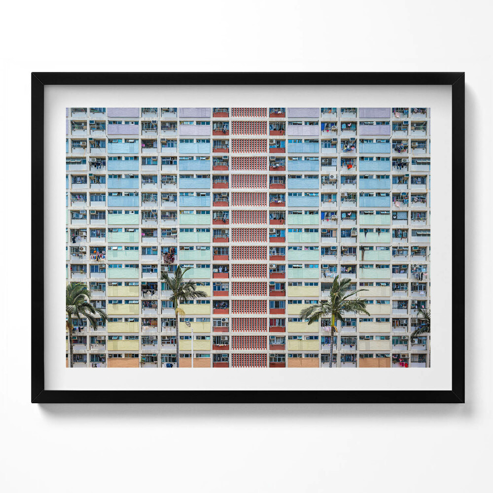 Obraz z ramką Kolorowy budynek Hong Kong