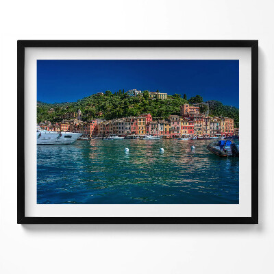 Obraz z ramką Statki płynące w Portofino