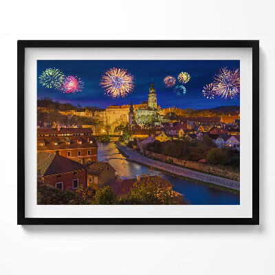 Obraz z ramką Fajerwerki Krumlov Czechy