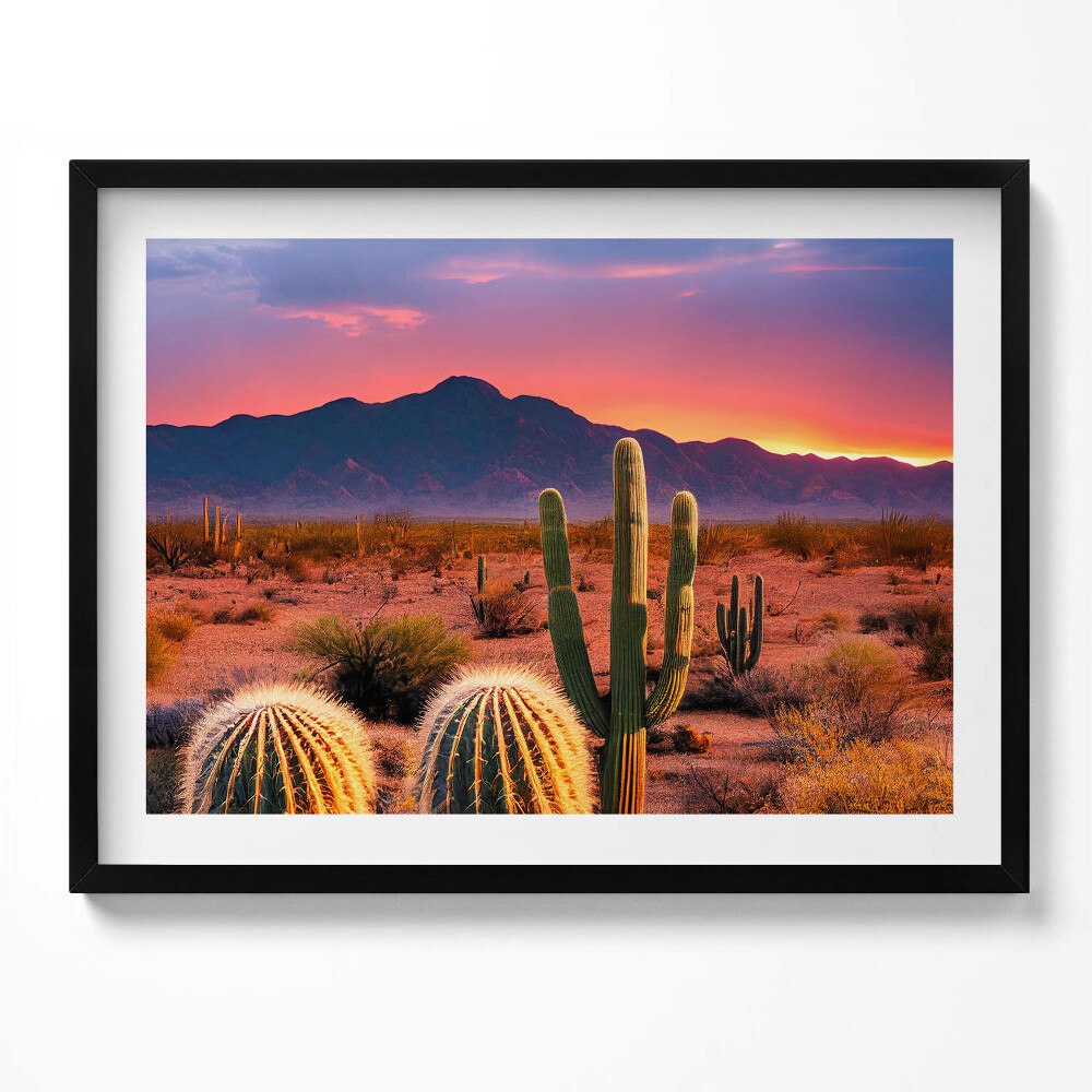 Obraz z ramką Zachód słońca na pustyni