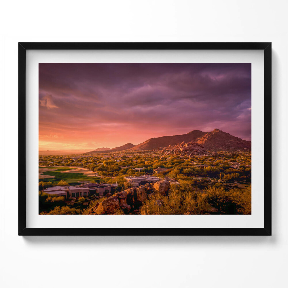 Obraz z ramką Zachód słońca nad North Scottsdale