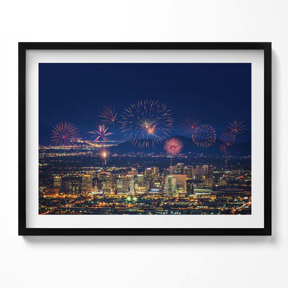 Obraz z ramką Miasto Phoenix nocą