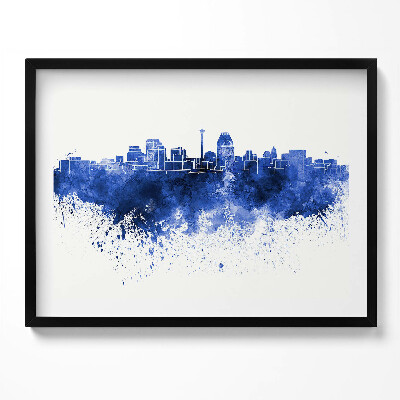 Obraz z ramką Panorama San Antonio akwarele