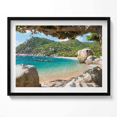 Obraz z ramką Widok na morze Koh Tao Tajlandia