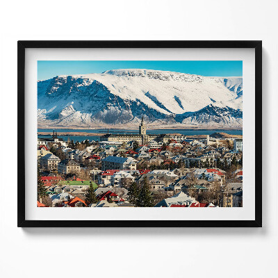 Obraz z ramką Widok na Reykjavík Islandia