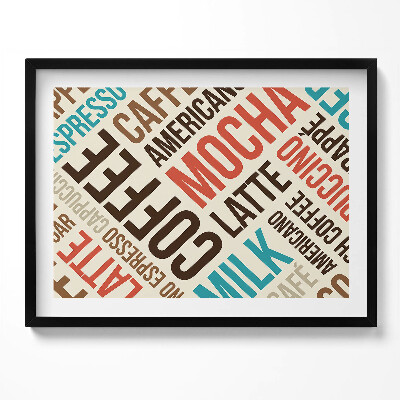 Obraz z ramką Napisy do kuchni - nazwy kawy