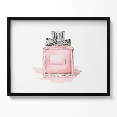Obraz z ramką Różowe perfumy z kokardką