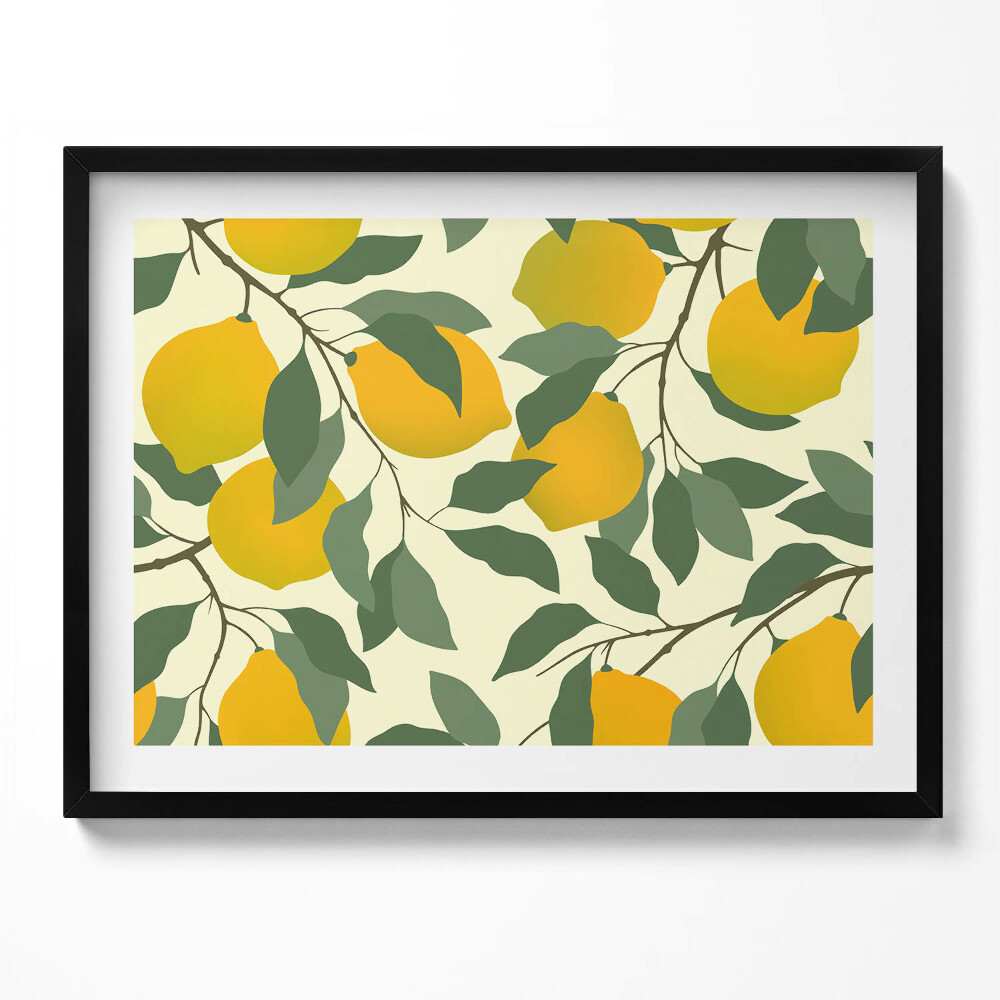 Obraz z ramką Ilustracja do kuchni sycylijskich cytryn