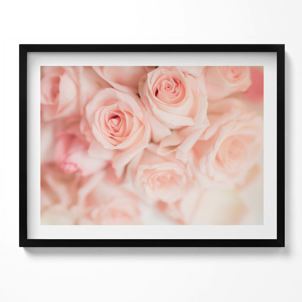 Obraz z ramką Romantyczny bukiet róż