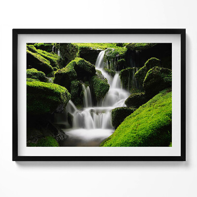 Obraz z ramką Dziki wodospad w dżungli