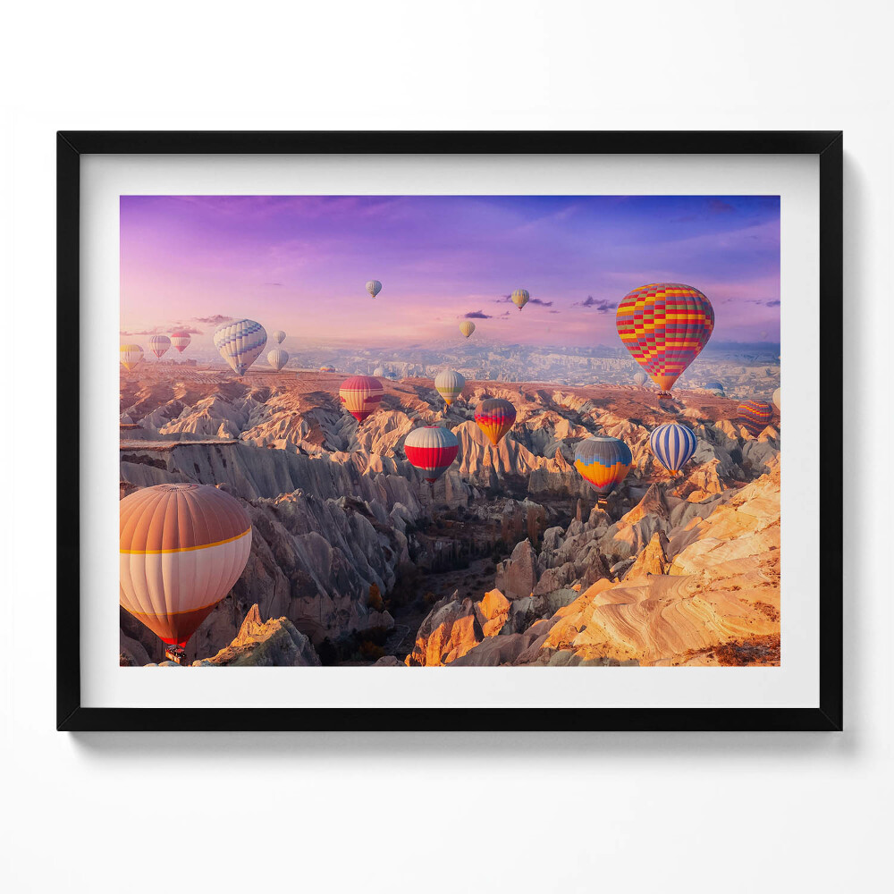 Obraz z ramką Balony lecące nad kanionem