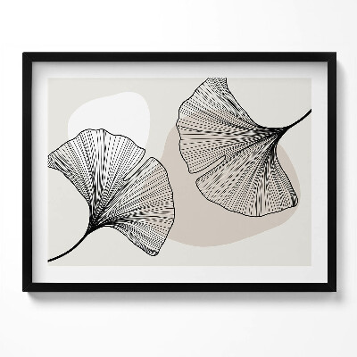 Obraz z ramką Linearne liście miłorzędbu w stylu boho