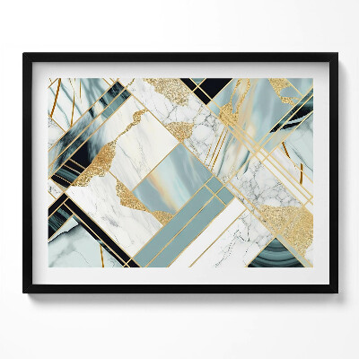 Obraz z ramką Geometryczna abstrakcja ze złotem