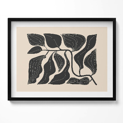 Obraz z ramką Minimalistyczna ilustracja liści rośliny