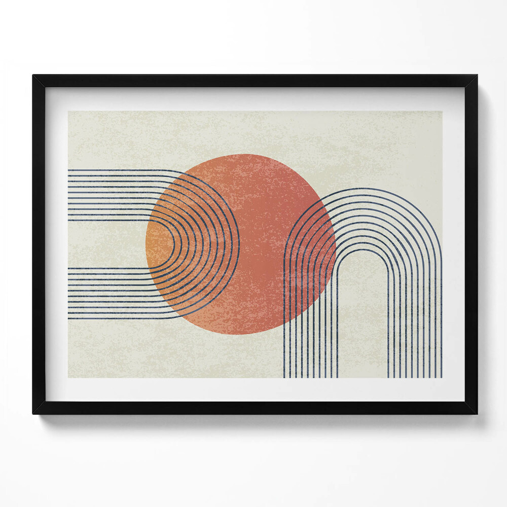 Obraz z ramką Sztuka nowoczesna linie i koło