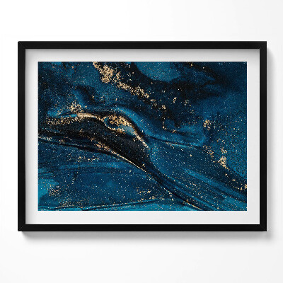 Obraz z ramką Płynna abstrakcja z drobinkami złota