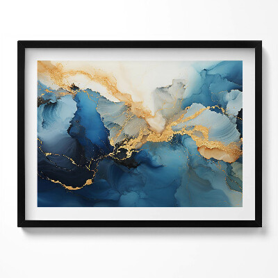 Obraz z ramką Płynna abstrakcja ze złotem
