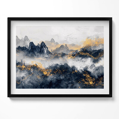 Obraz z ramką Abstrakcyjny pejzaż gór pośród chmur