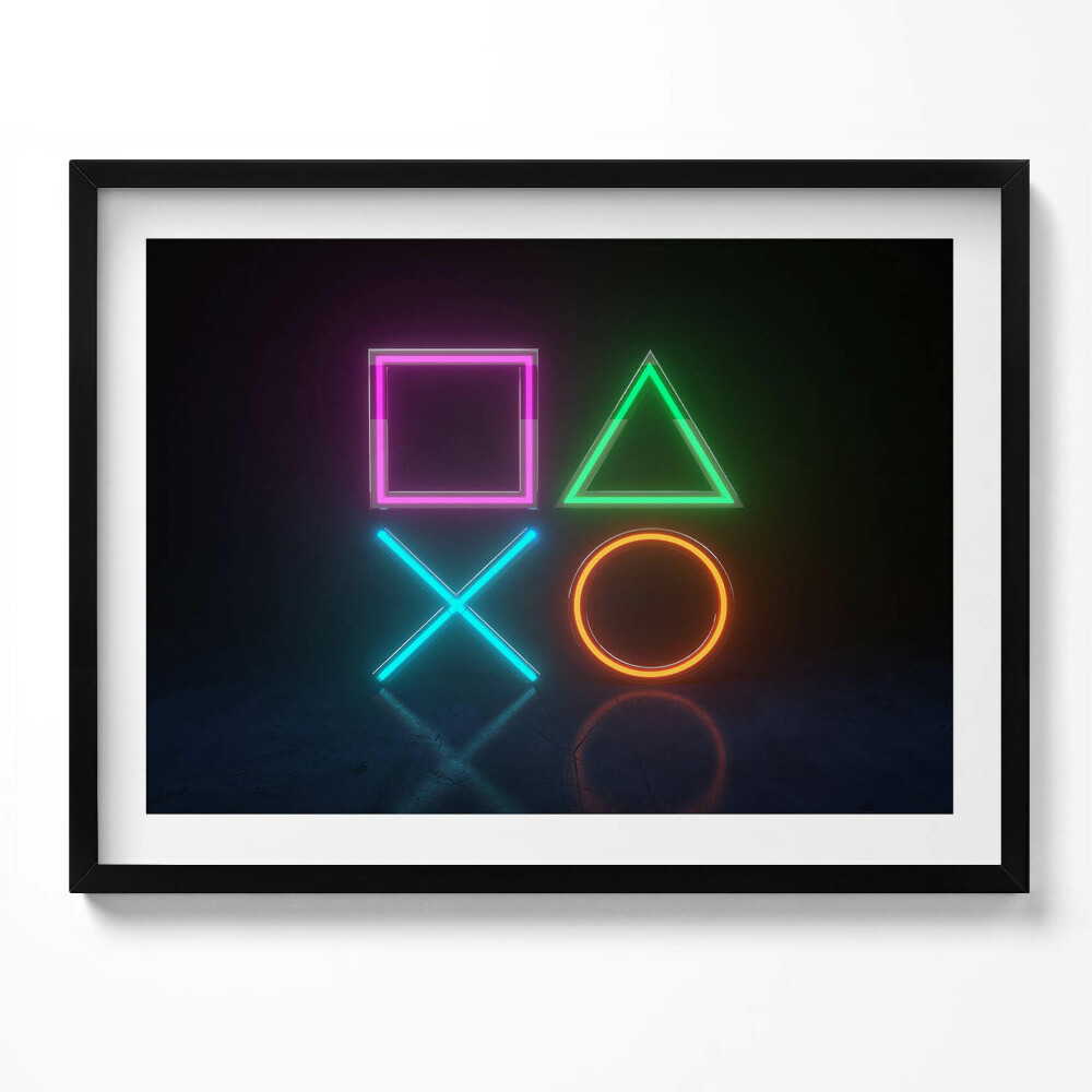 Obraz z ramką Symbole gracza - znaki na padzie konsoli