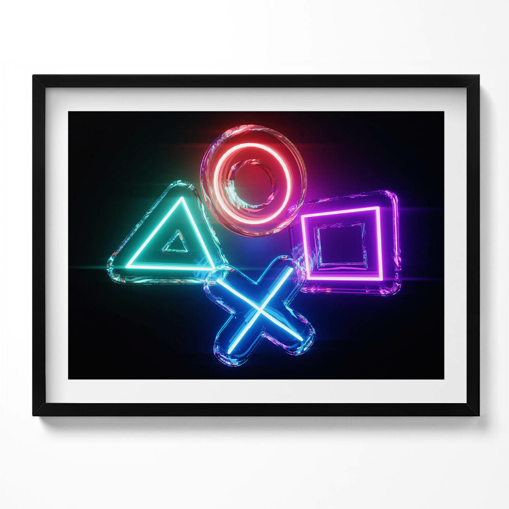 Obraz z ramką Symbole gracza - znaki na padzie konsoli