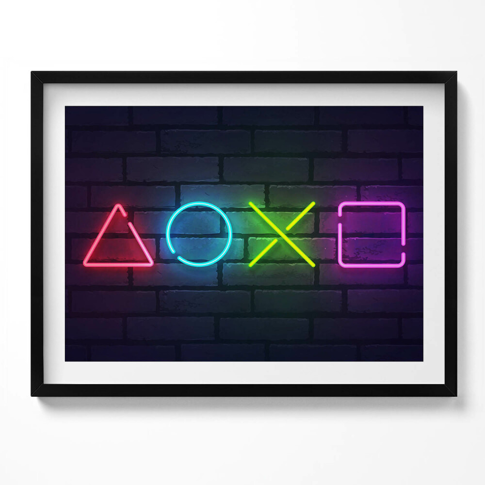 Obraz z ramką Symbole gracza - znaki na padzie konsoli