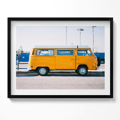Obraz z ramką Żółty wakacyjny samochód