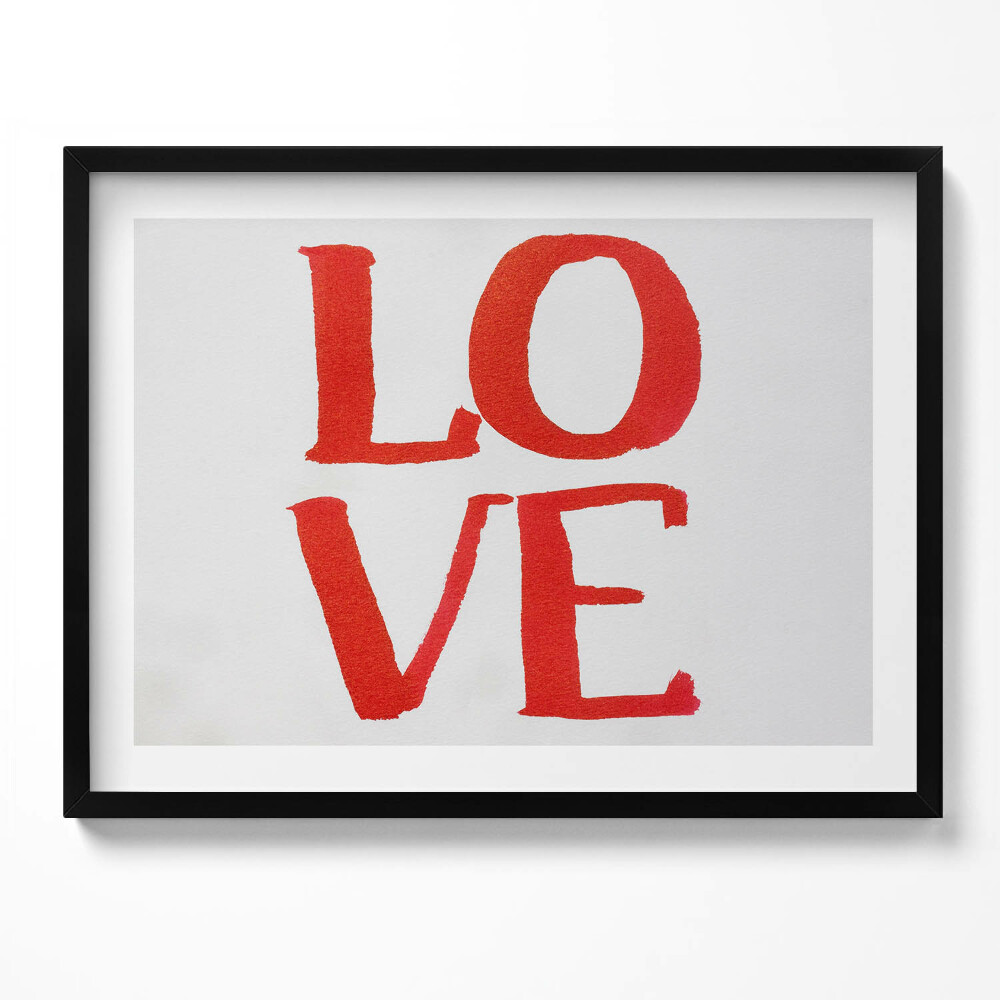 Obraz z ramką Czerwony napis LOVE graffiti