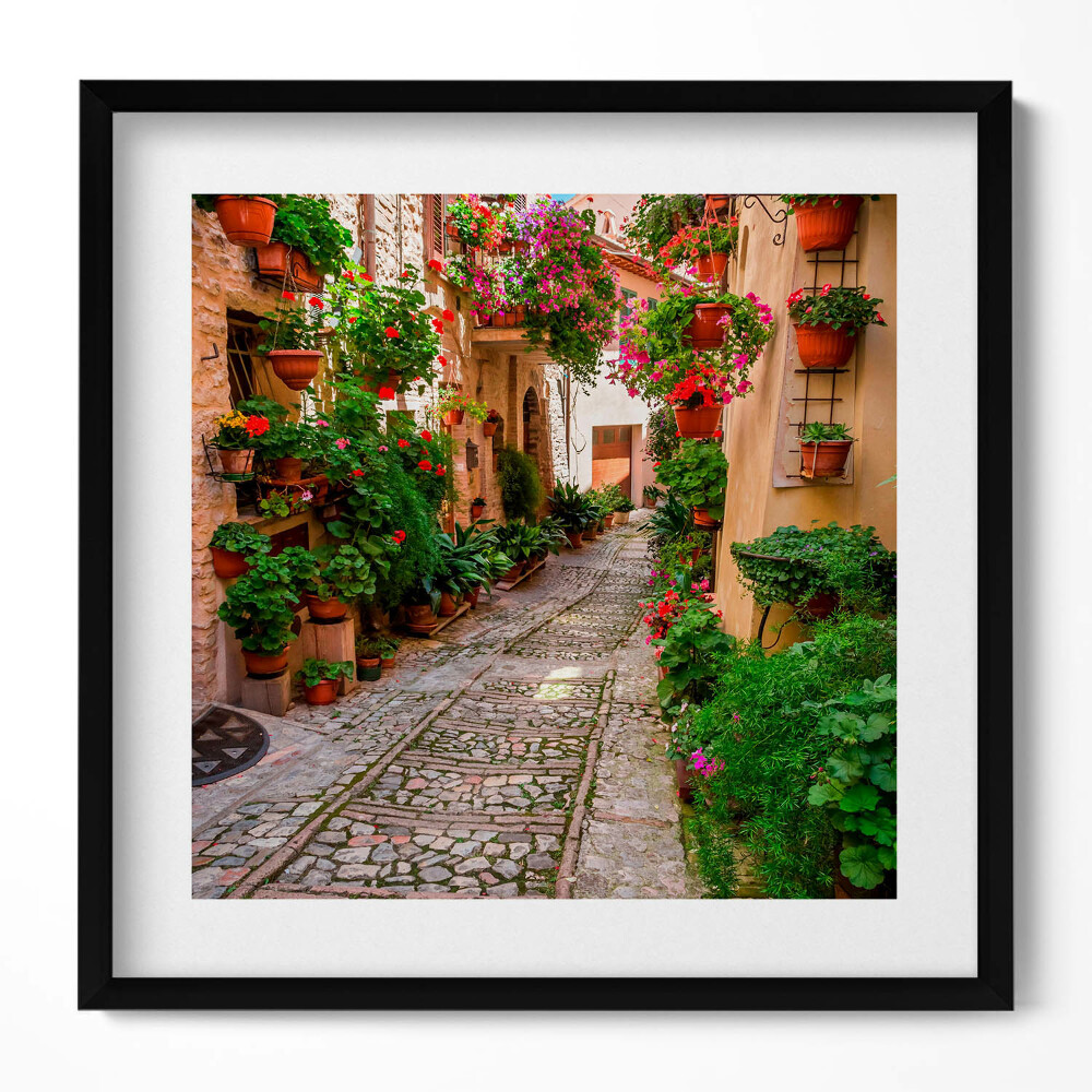 Obraz w drewnianej ramce Kwicista uliczka we Włoszech