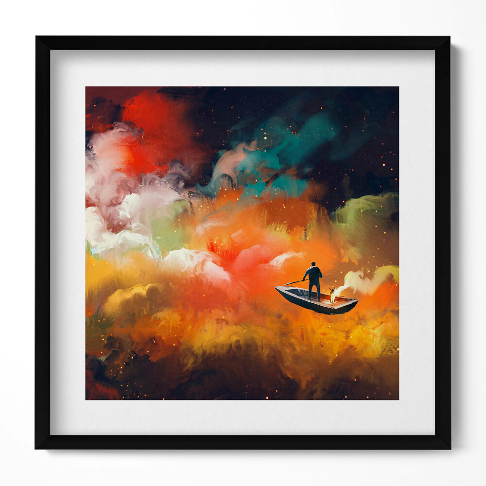 Obraz w drewnianej ramce Abstrakcyjne wyobrażenie dorosłego życia