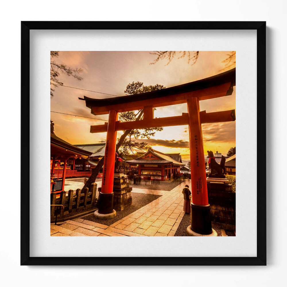Obraz w drewnianej ramce Japońska brama - azjatycka architektura