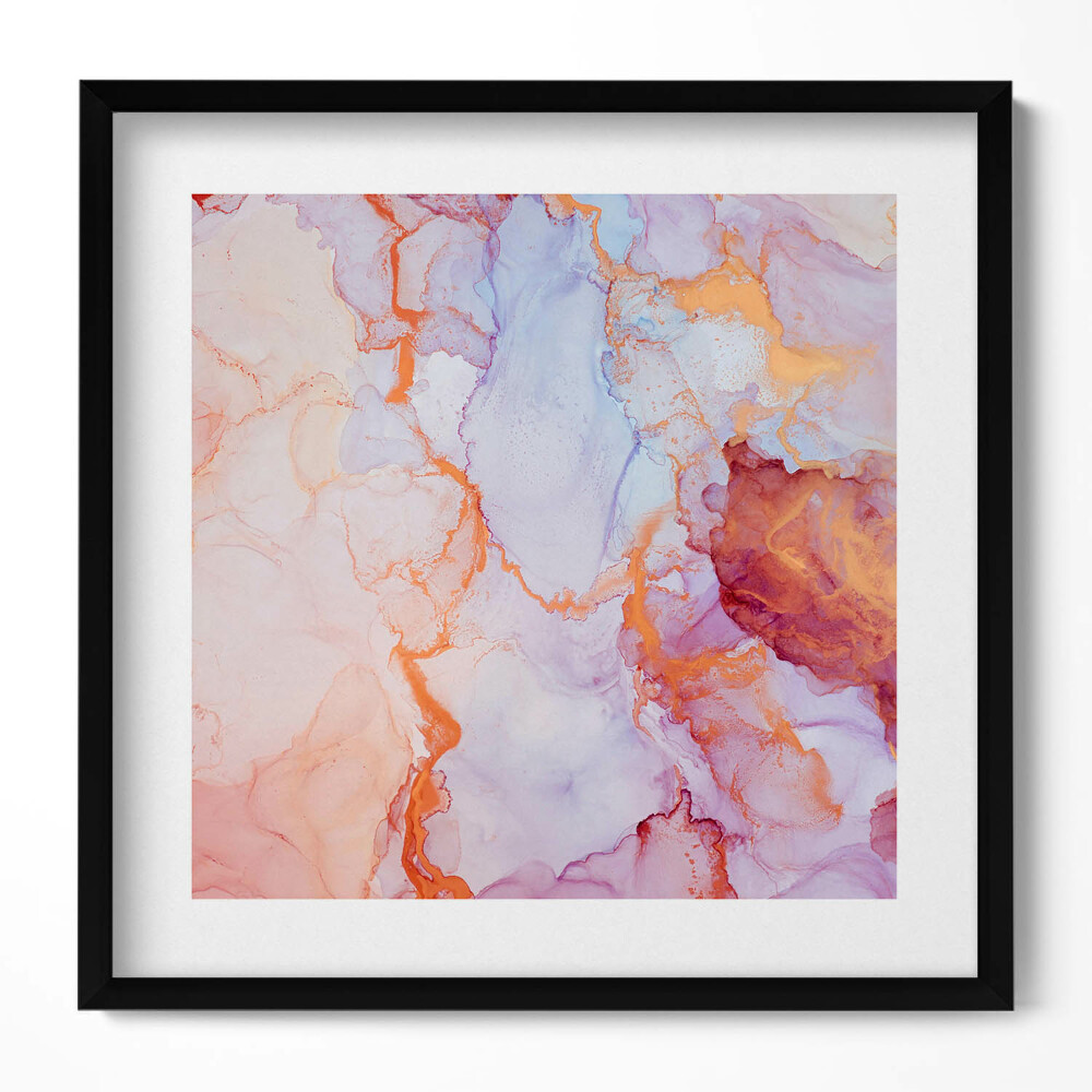 Obraz w drewnianej ramce Różowo-złoty marmur