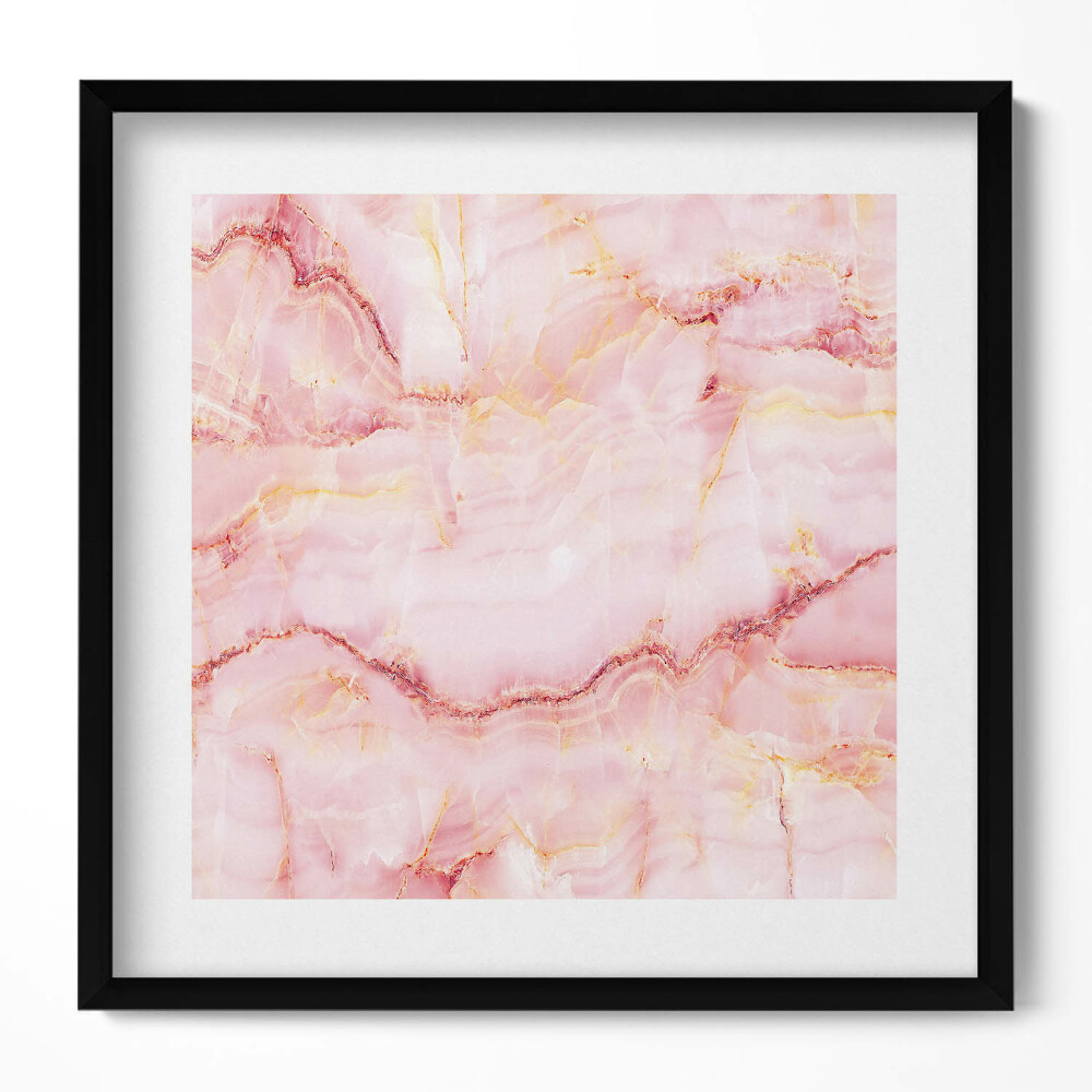Obraz w drewnianej ramce Różowa tekstura marmuru
