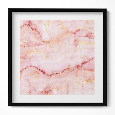 Obraz w drewnianej ramce Różowa tekstura marmuru