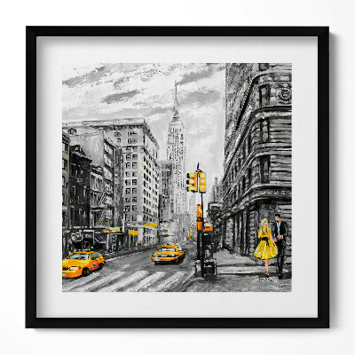 Obraz w drewnianej ramce Ulice Empire State Building