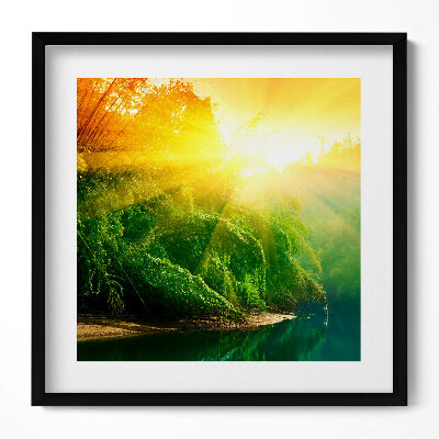 Obraz w drewnianej ramce Pejzaż natury w promieniach słońca