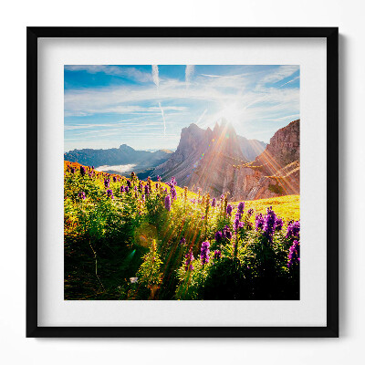 Obraz w drewnianej ramce Krajobraz Dolomity