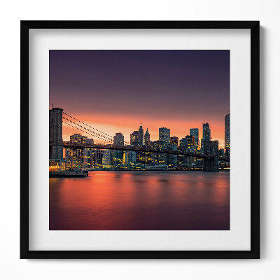 Obraz w drewnianej ramce Nowym Jorku East River