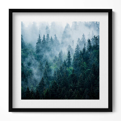 Obraz w drewnianej ramce Mglisty górski pejzaż