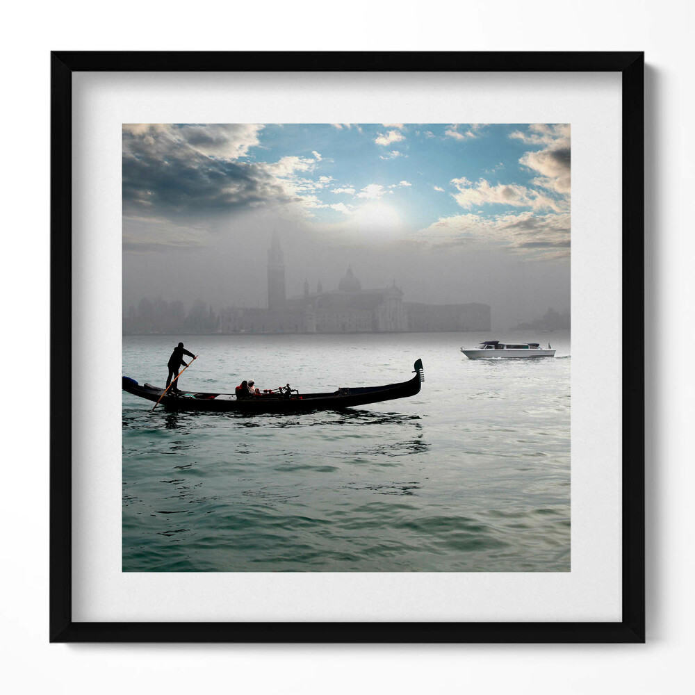Obraz w drewnianej ramce Weneckie gondole